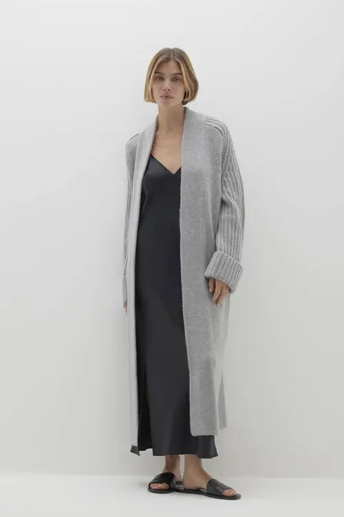 NAKED CASHMERE Lilyan Longline Cashmere Cardigan in Shadow Heather at Nordstrom, Size Medium | Nordstrom