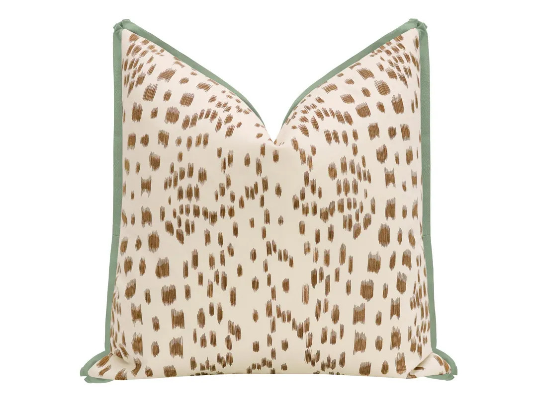 Brunschwig & Fils Les Touches // Tan With Butterfly Flange | Flamestitch | Flange Pillow | Brown ... | Etsy (US)