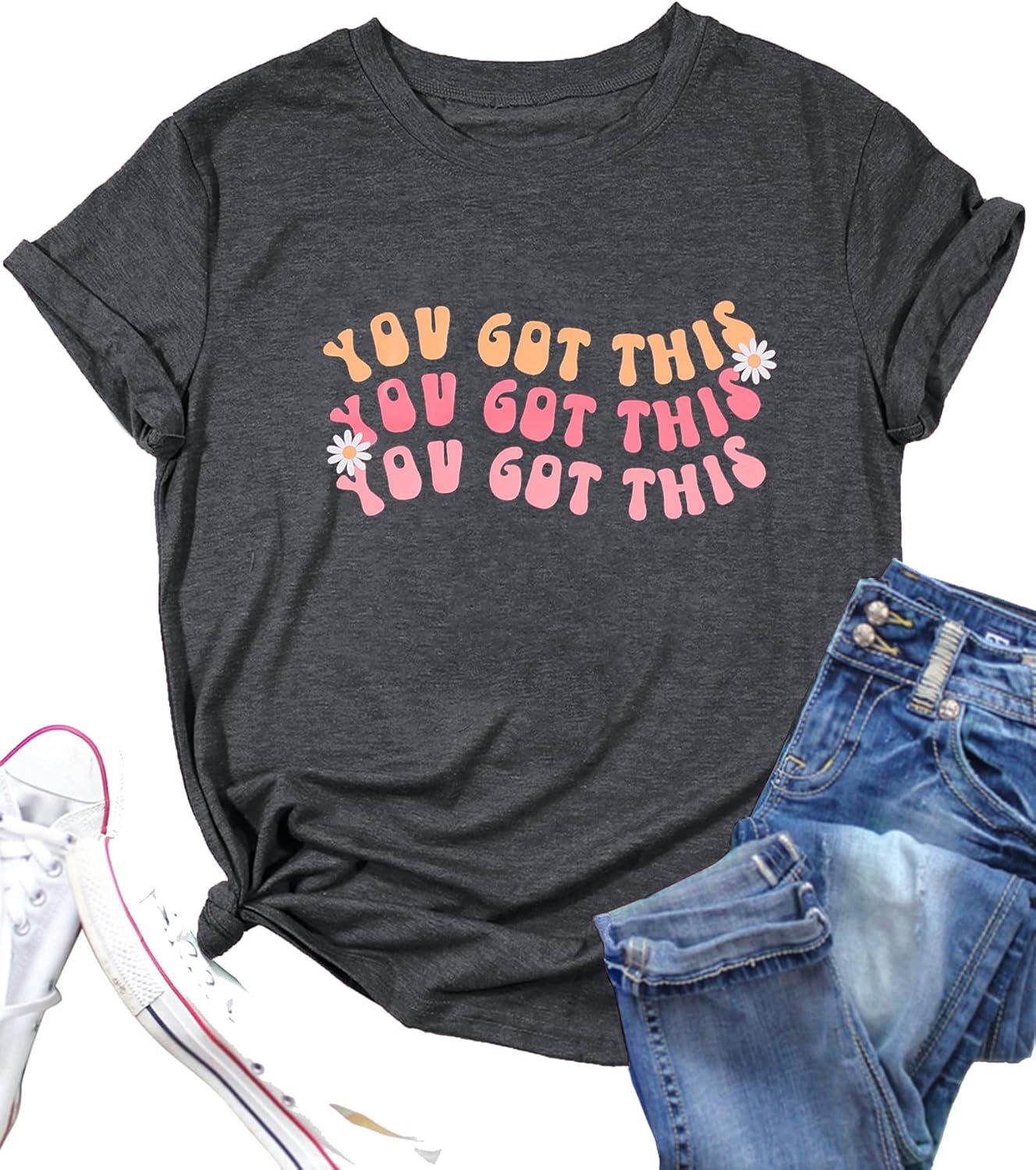 You Got This Shirt Women Teacher Graphic Testing Tshirts Funny Back to School Encouraging Short S... | Amazon (US)