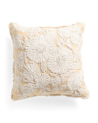 20x20 Floral Embroidered Pillow | TJ Maxx