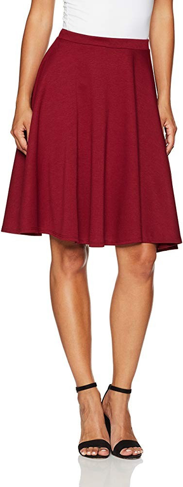 Women's Petite Full Knee Length Skater Skirt | Amazon (US)