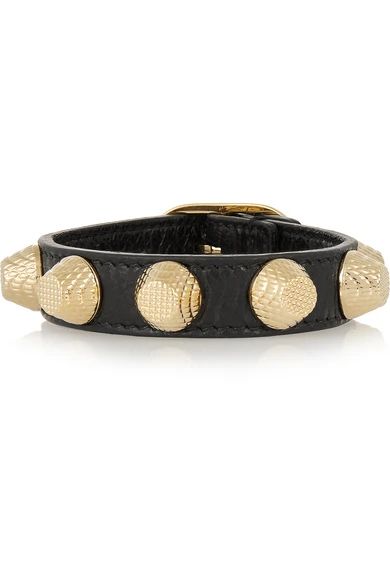 Giant textured-leather and gold-tone bracelet | NET-A-PORTER (US)