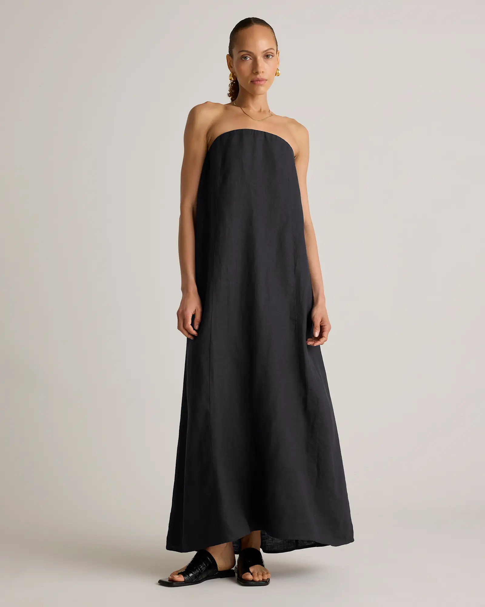 100% European Linen Strapless Maxi Dress | Quince