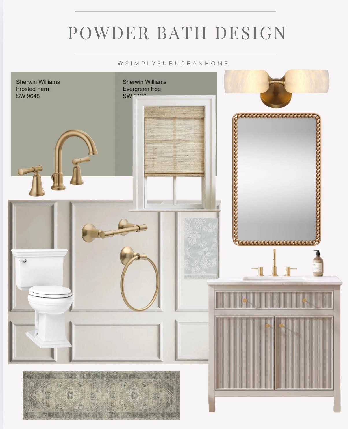 Powder bath, powder bath design, half bath, small bathroom, powder room, vanity, bathroom vanity, bathroom lighting, vanity lighting, picture frame molding 

#LTKHome #LTKdayinmylife #LTKFindsUnder100