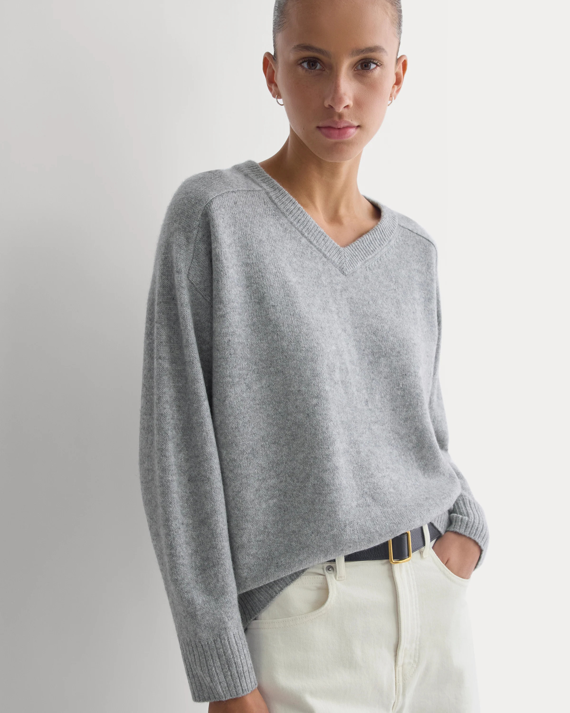 Cashmere High V Boyfriend Sweater | Grey | Everlane