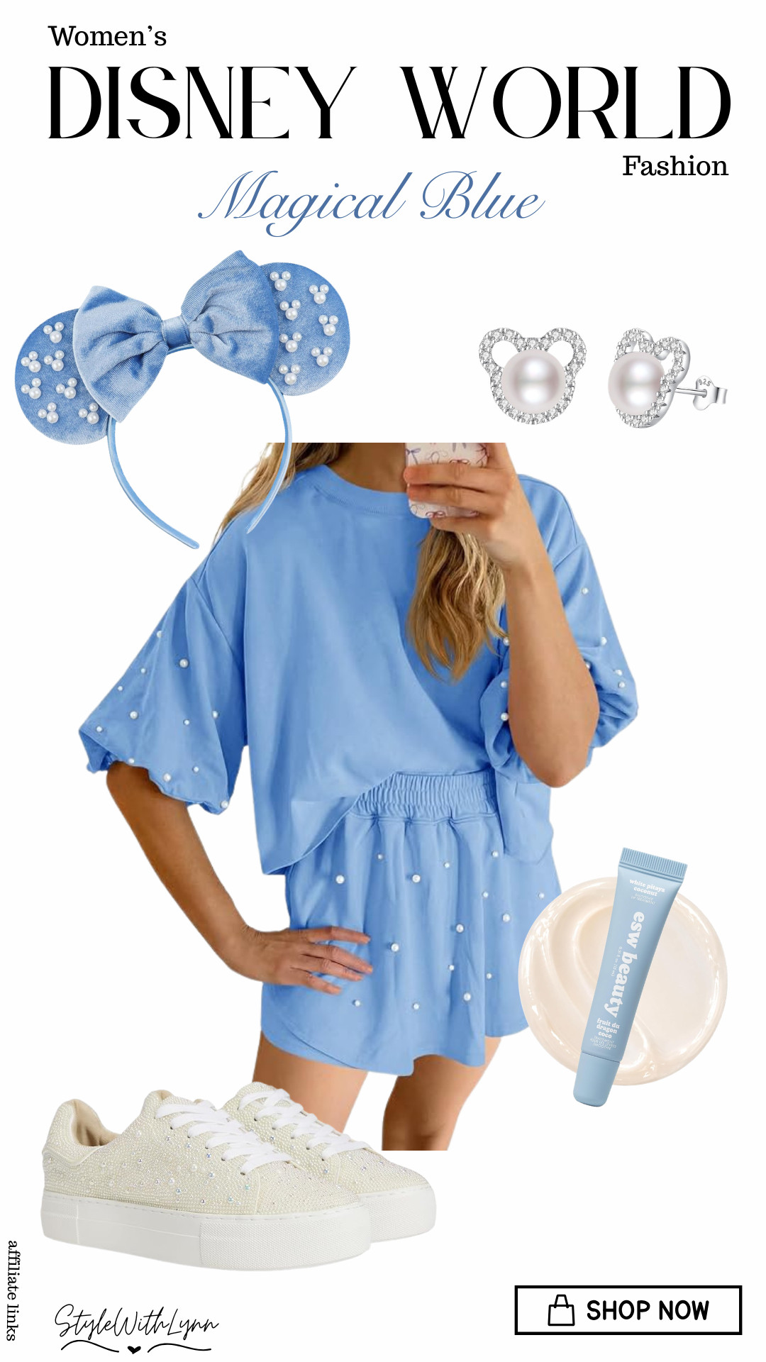 Give your Disney World wardrobe a dreamy upgrade with this magical blue pearl-inspired outfit! The bubble-sleeve top and matching skort bring the perfect mix of comfort and feminine style, while the pearl Minnie ears, Mickey pearl earrings, and sparkly Betsy Johnson sneakers complete the look. 🩵🎀✨

Perfect for a Disney World park day, Cinderella Castle photos, character dining, or a dreamy Epcot day when you want to feel cute without sacrificing comfort!

🛍️ Shop this Disney outfit and all the details through my LTK!
✨ Follow for more Disney outfit inspiration, Disney World fashion, and magical looks for women.

#DisneyOutfit #DisneyWorldOutfit #DisneyStyle #DisneyFashion #DisneyWorldFashion #DisneyOutfitIdeas #DisneyStyleForWomen #DisneyMom #DisneyParks #MagicKingdomOutfit #EpcotOutfit #DisneyVacation #DisneyBound #DisneyInspired #WomensDisneyFashion #DisneyWorldTips
 

 #LTKootd #LTKmomlife #LTKTravel