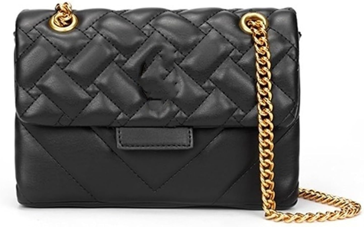 Women's Shoulder Bag Diamond Stitching Fashion Gold Chain Bag Women's Crossbody Bag Handbag | Amazon (US)