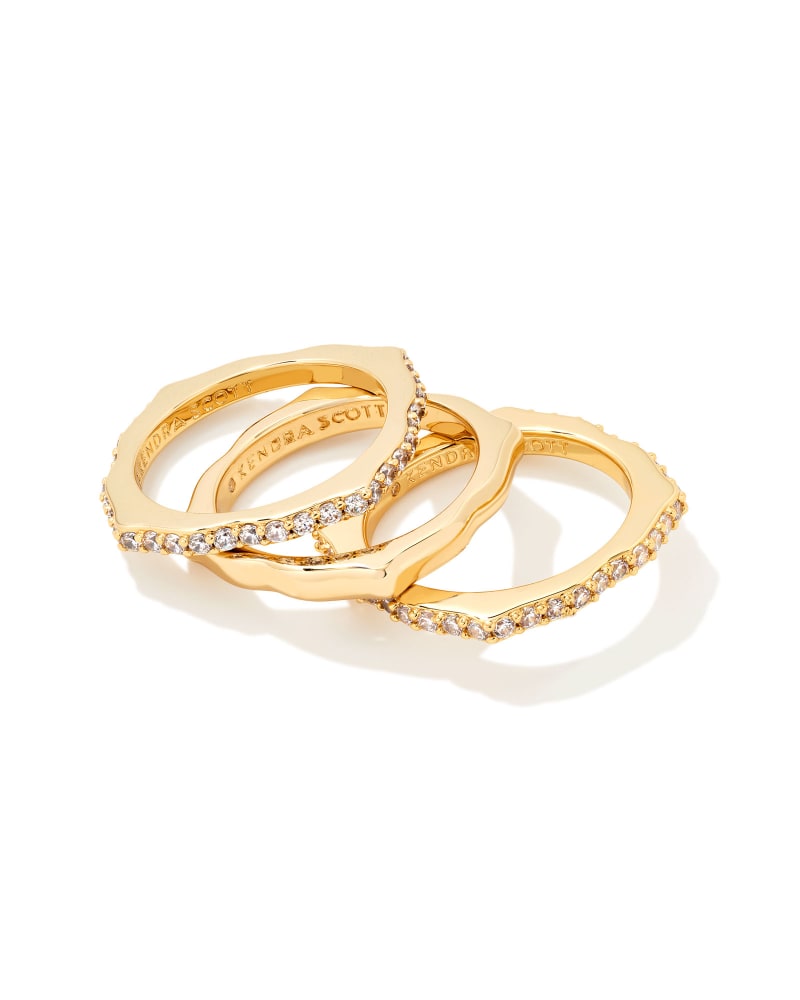 Mallory Gold Ring Set in White Crystal | Kendra Scott