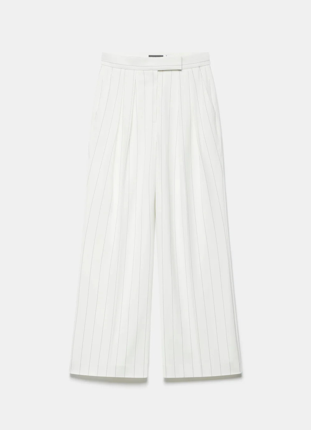 White Pinstripe Wide Trousers | Mint Velvet