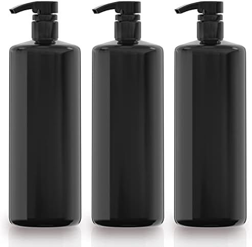 Bar5F Empty Shampoo Bottle with Pump, Black, 33.8 Ounce (1 Liter), Pack of 3 | Amazon (US)