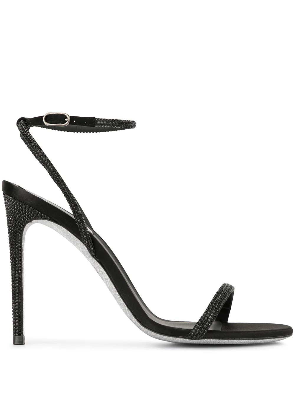 René Caovilla Beaded Heeled Sandals | Black | FARFETCH AU | Farfetch Global