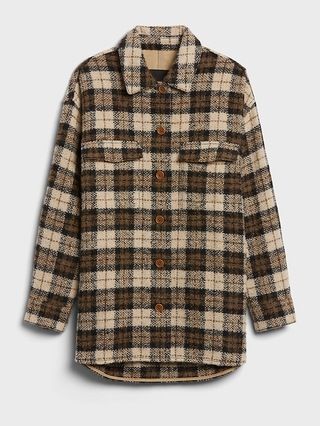 Italian Boucl&#xE9; Shirt Jacket | Banana Republic (US)