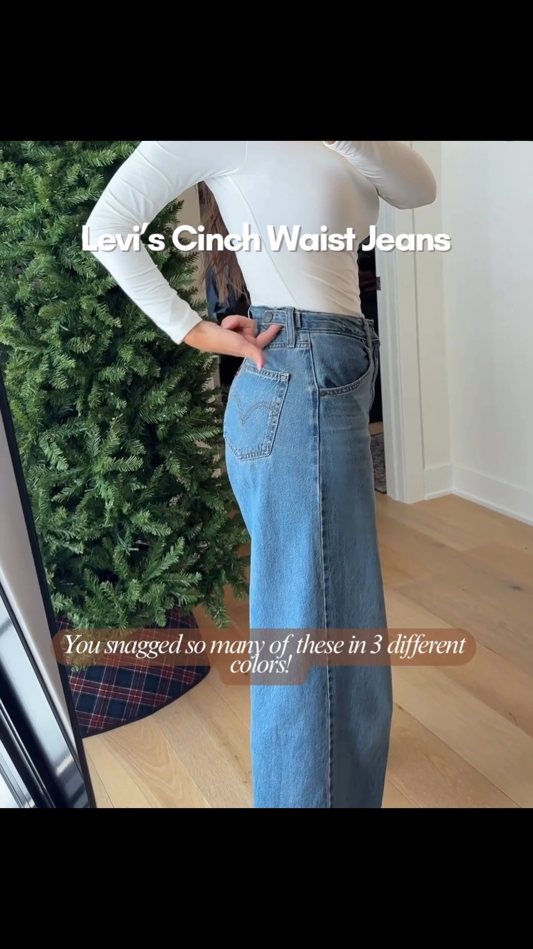 Probably my most worn pair of jeans! These jeans from Levi’s have a snap on each side to give you a cinched waste. They are fitted through the butt, and have a wide loose leg. They are not a stiff denim, making them extremely comfortable I am 5'8 and typically a size 4–6 and I am wearing a 28.

#LTKFindsUnder100 #LTKOver40