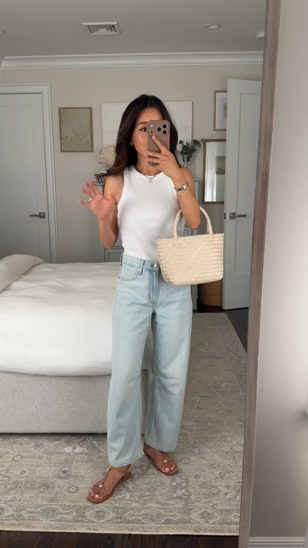 Code LTK20 for sitewide discount! • Madewell subtle barrel jeans in Airy Denim 23 short, sized down. petite friendly length, mid high rise  
• Essential rib tank XXS, linked another one that is softer and more comfortable 
• Woven mini tote  

Easy summer outfit, mom style, petite friendly jeans

#LTKxMadewell #LTKPetite #LTKmomlife