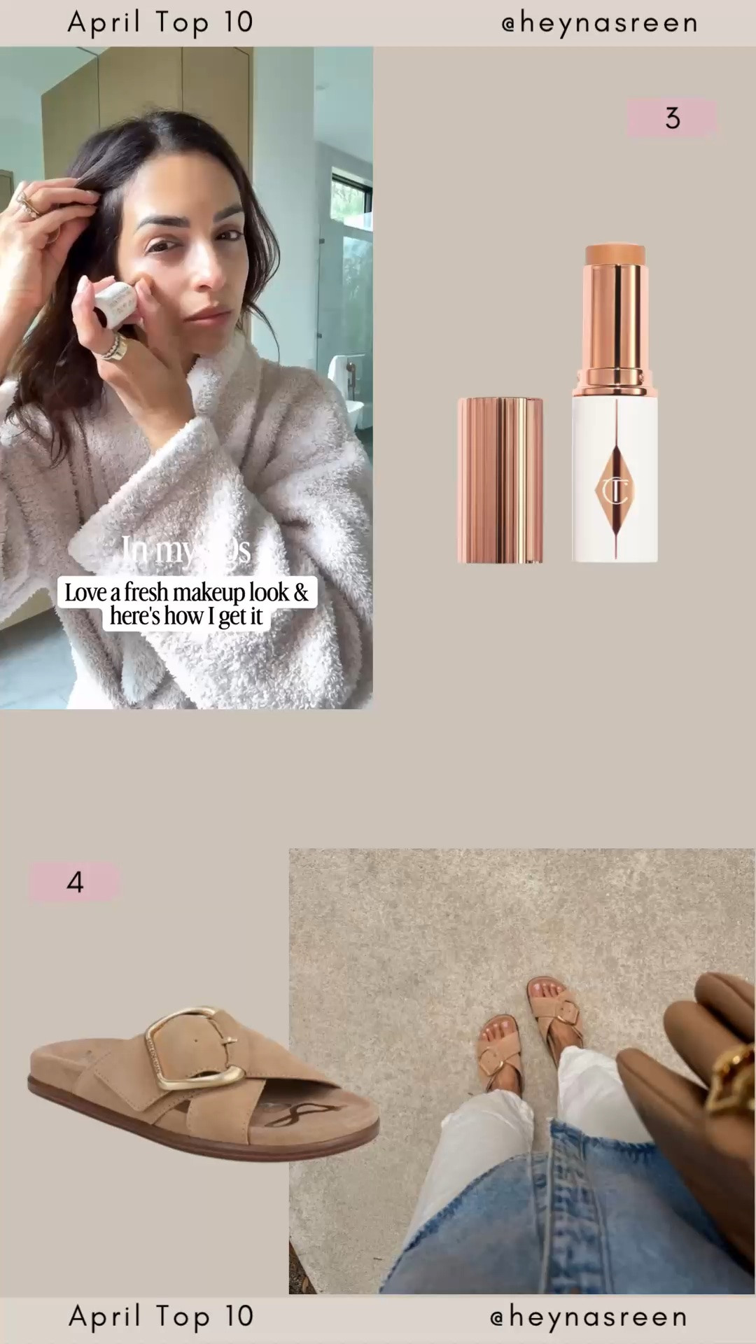 April Top 10:
#3: Charlotte Tilbury glow tint stick, I wear shade 7. 
#4: Sam Edelman sandals, so comfy and true to size.