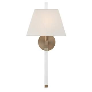 Renee 1-Light Aged Brass Sconce | The Home Depot