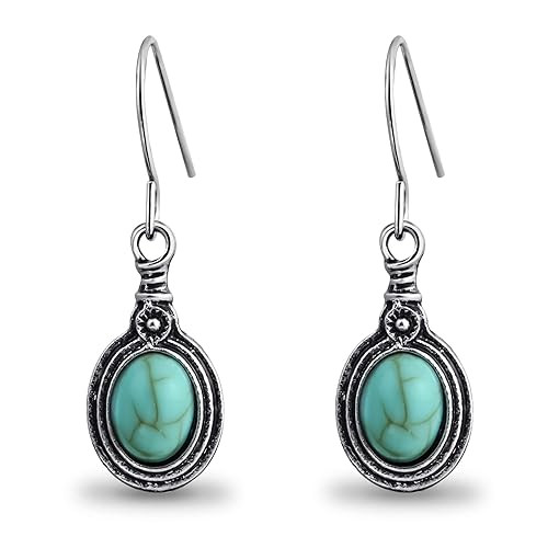 Vintage Turquoise Dangle Earrings Handmade Turquoise Jewelry for Women Trendy Hypoallergenic Gems... | Amazon (US)