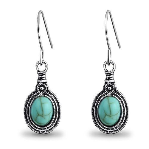 Vintage Turquoise Dangle Earrings Handmade Turquoise Jewelry for Women Trendy Hypoallergenic Gems... | Amazon (US)