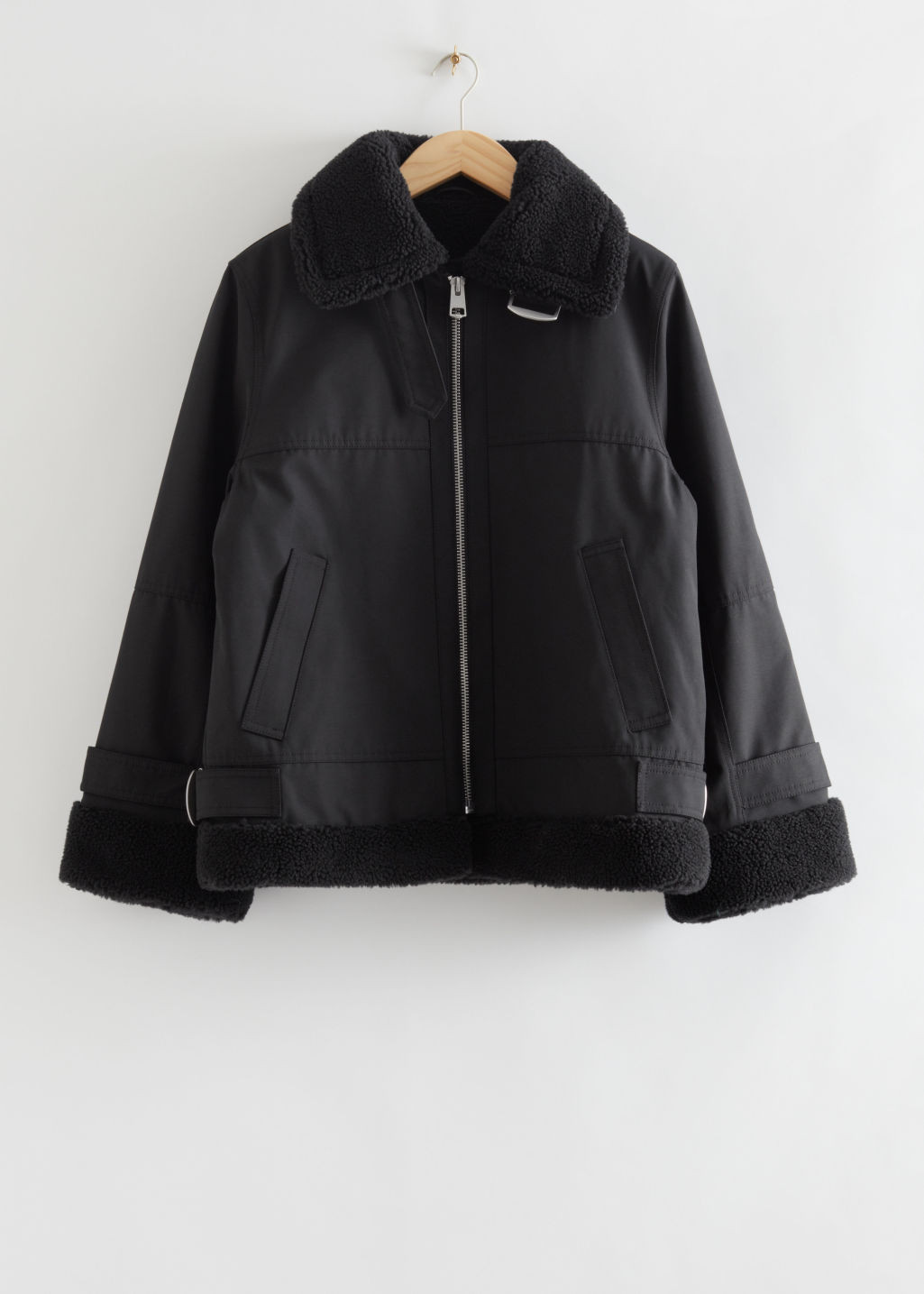 Relaxed Aviator Jacket - Black | & Other Stories US