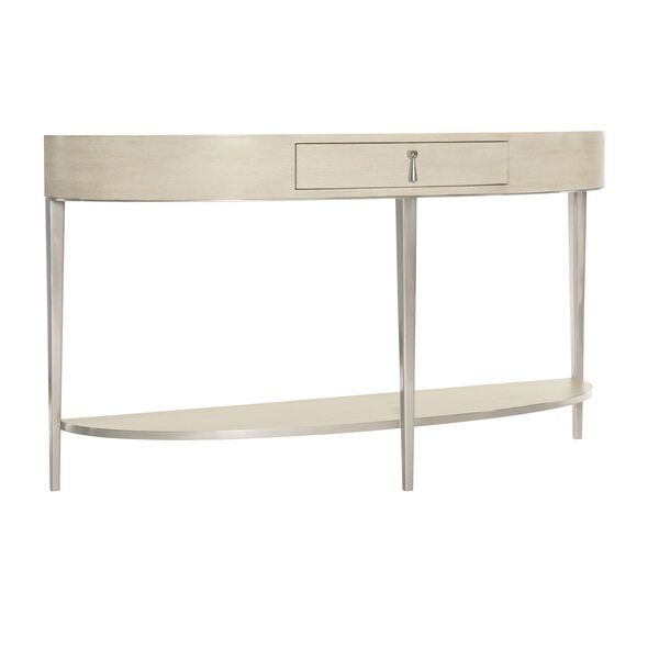 Aged Silver East Hampton Demilune Console Table | Bellacor