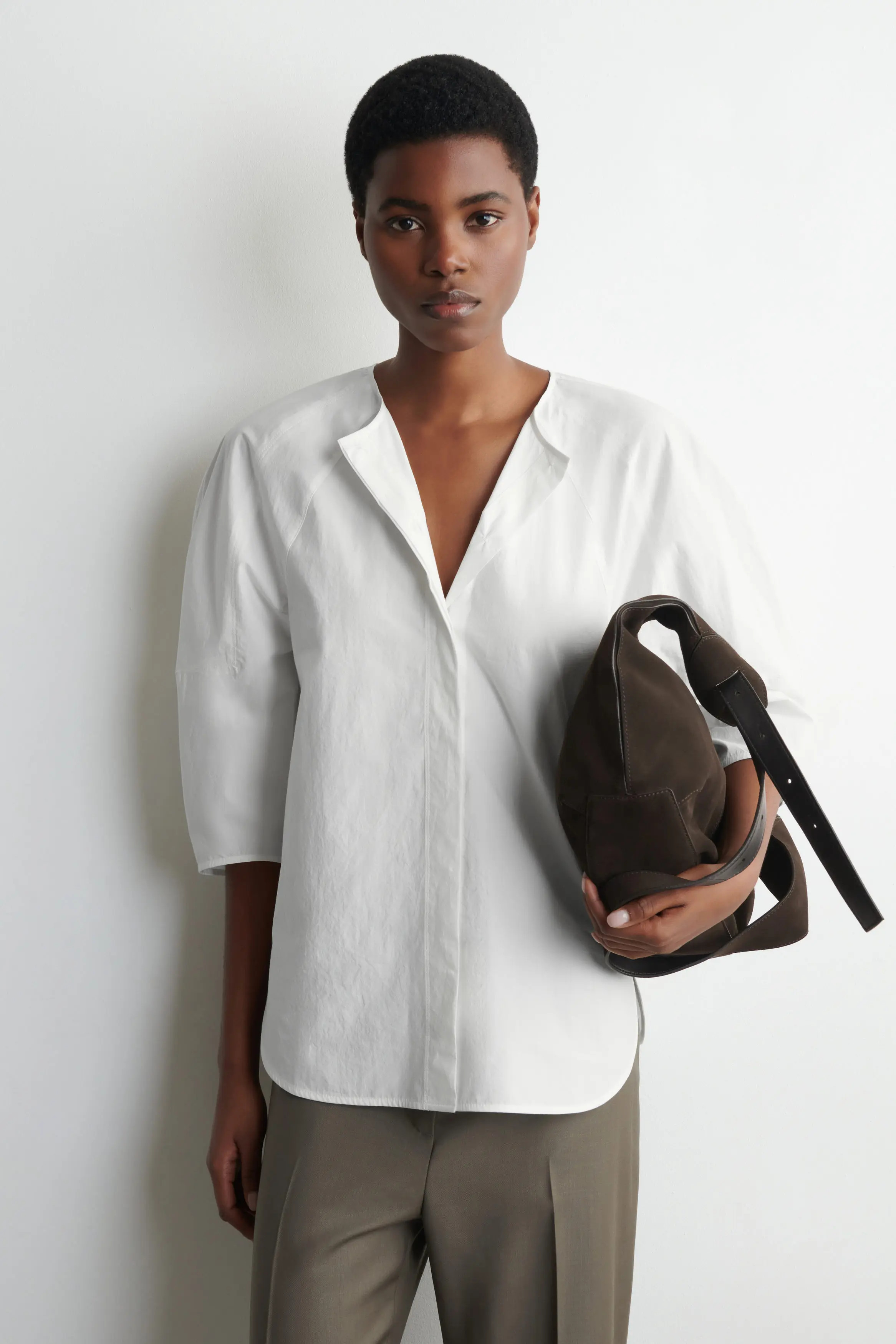 Sculptural Pima Cotton-Poplin Blouse | Nordstrom