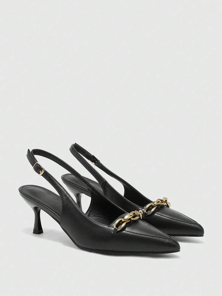 CUCCOO BIZCHIC Damen Schuhe Mit Schmetterlings-Dekor An Den Trägern, Hoher Absatz, Weinrot, Geeignet Für Den Arbeitsalltag, Valentinstag | SHEIN