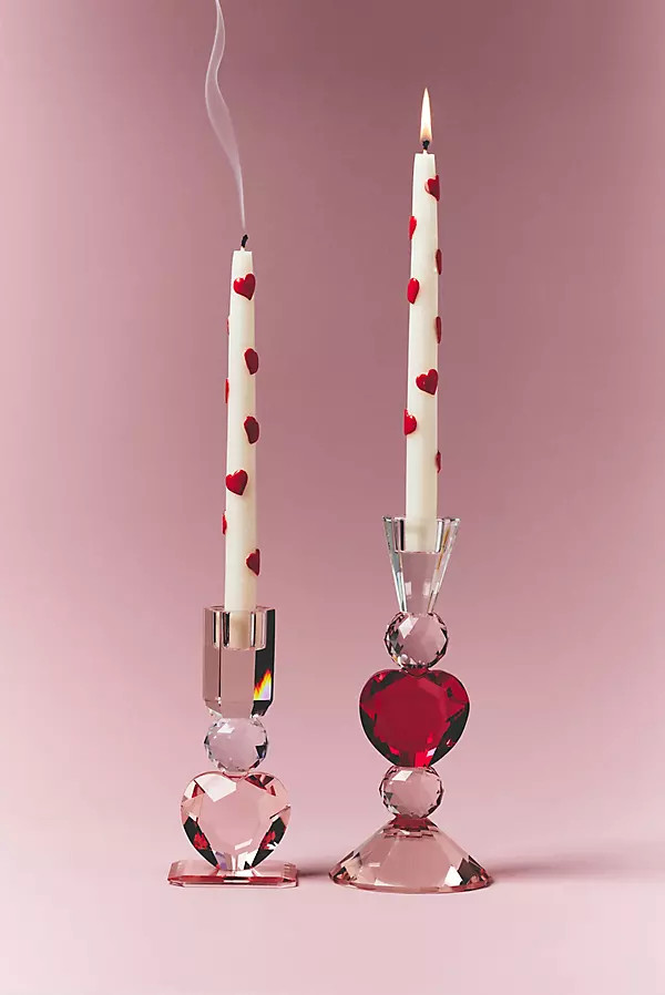 Heart Cut Glass Candle Holder | Anthropologie (US)