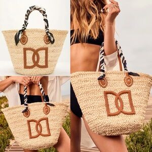 Natural Woven Scarf Wrapped Straw Tote | Poshmark