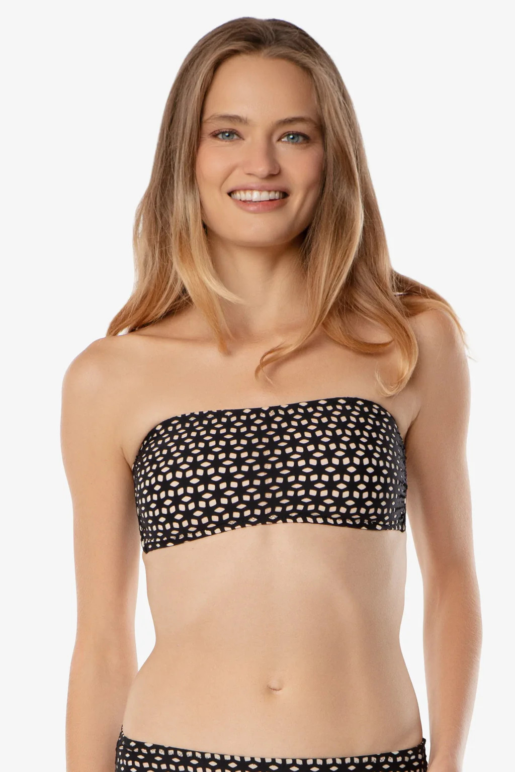 Hook Back Bandeau Top  |  Black Laser Cut | Helen Jon