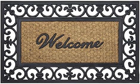 Achim Home Furnishings WRM1830FL6 Fleur De Lis Wrought Iron Rubber Door Mat, 18 by 30",Black/Brow... | Amazon (US)