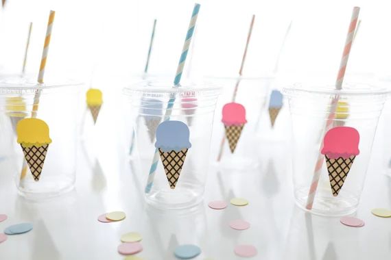 Ice Cream Birthday Party - Summer Birthday Ideas - Ice Cream Sundae Party - Ice Cream Party Cups ... | Etsy (US)