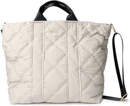 KEDZIE Cloud 9 Quilted Puffer Tote Bag Crossbody Purse for Women - Gray | Amazon (US)