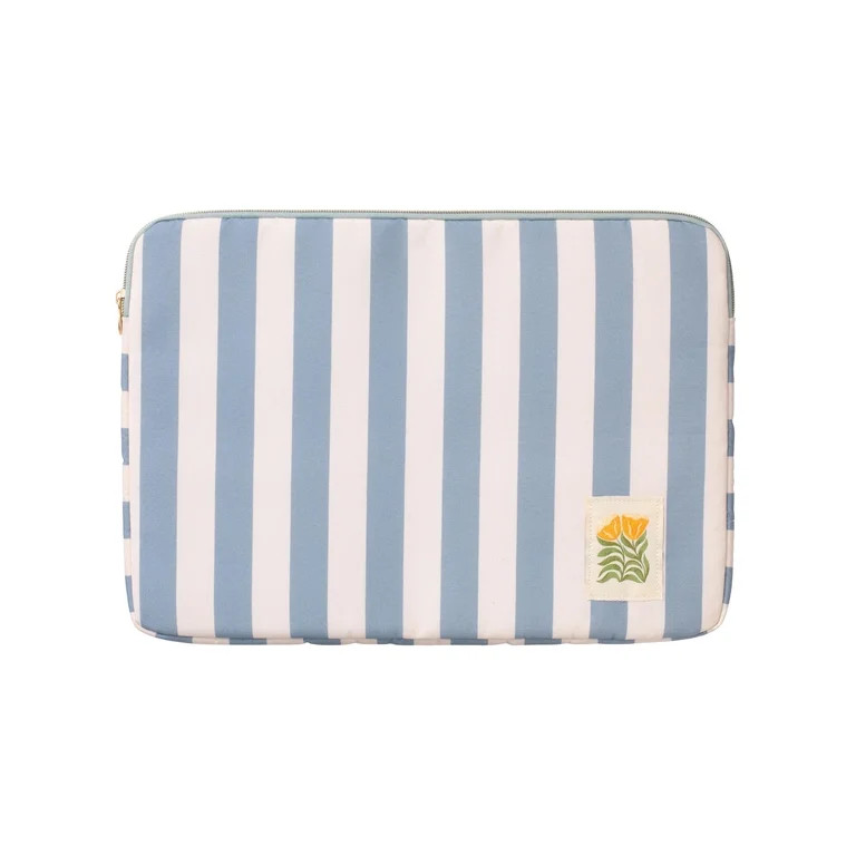 Papier To Go Zip Around Fabric Lap Top Case, Wavy Floral Lines, 15\u201d x 10.6\u201d, Blue | Walmart (US)