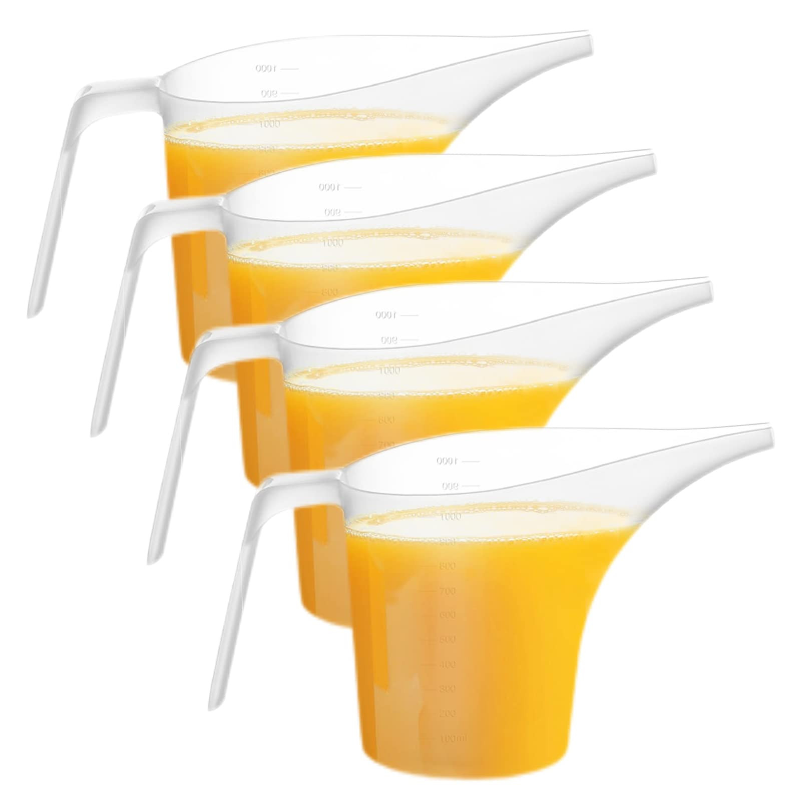 4 Pack Plastic Funnel Pitcher,Measuring Cup with Long Spout,Large Capacity Easy Pour Cup,Perfect ... | Amazon (US)