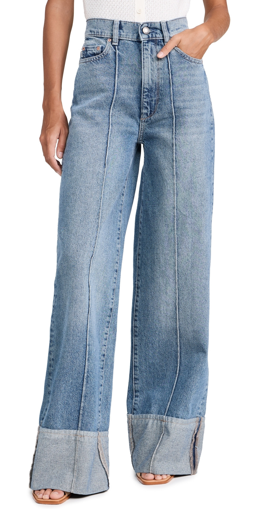 DL1961 Hepburn Wide Leg Jeans: High Rise Vintage 32' Springdale Cuffed (Vintage) 26 | Shopbop