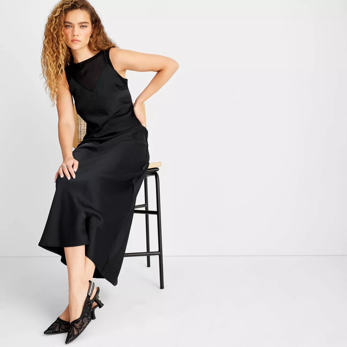 Women's Sleeveless Mixed Media Ankle Slip Dress - Future Collective | Target