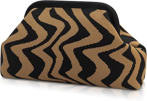 Woven Clutch Purses for Woman,Summer Beach Purse for Vacation, Woven Striped Dumpling Bag,Crochet... | Amazon (US)