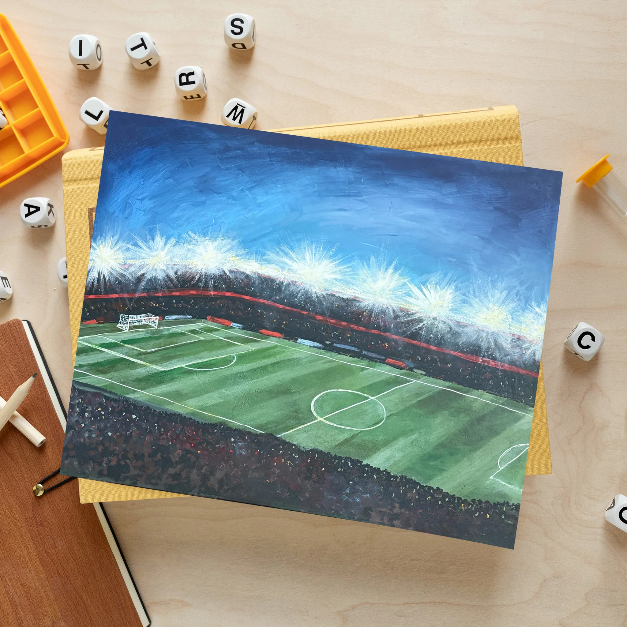 Soccer Under the Lights Luxe Art Print | Lindsay Letters, LLC