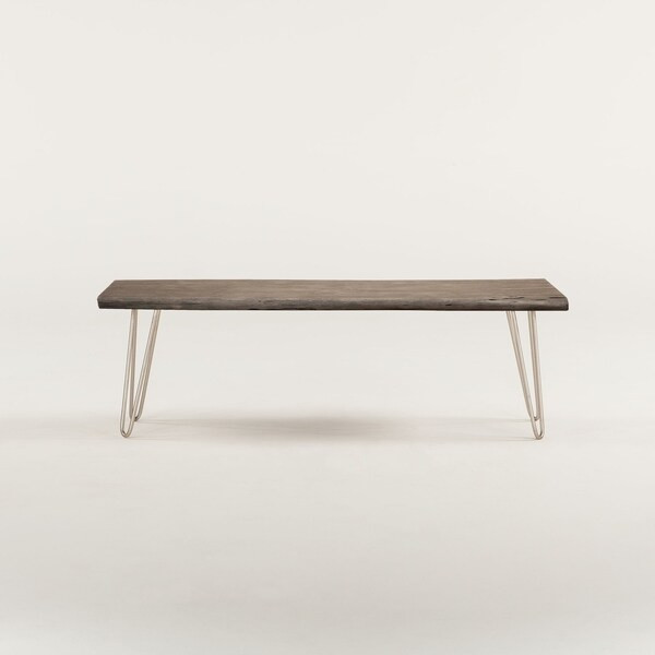 Grandby Acacia Wood Dining Bench in Weathered Grey Finish | Bed Bath & Beyond