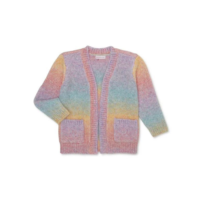 Design History Toddler Girls Rainbow Ombre Open-Front Cardigan, Sizes 2T-5T | Walmart (US)