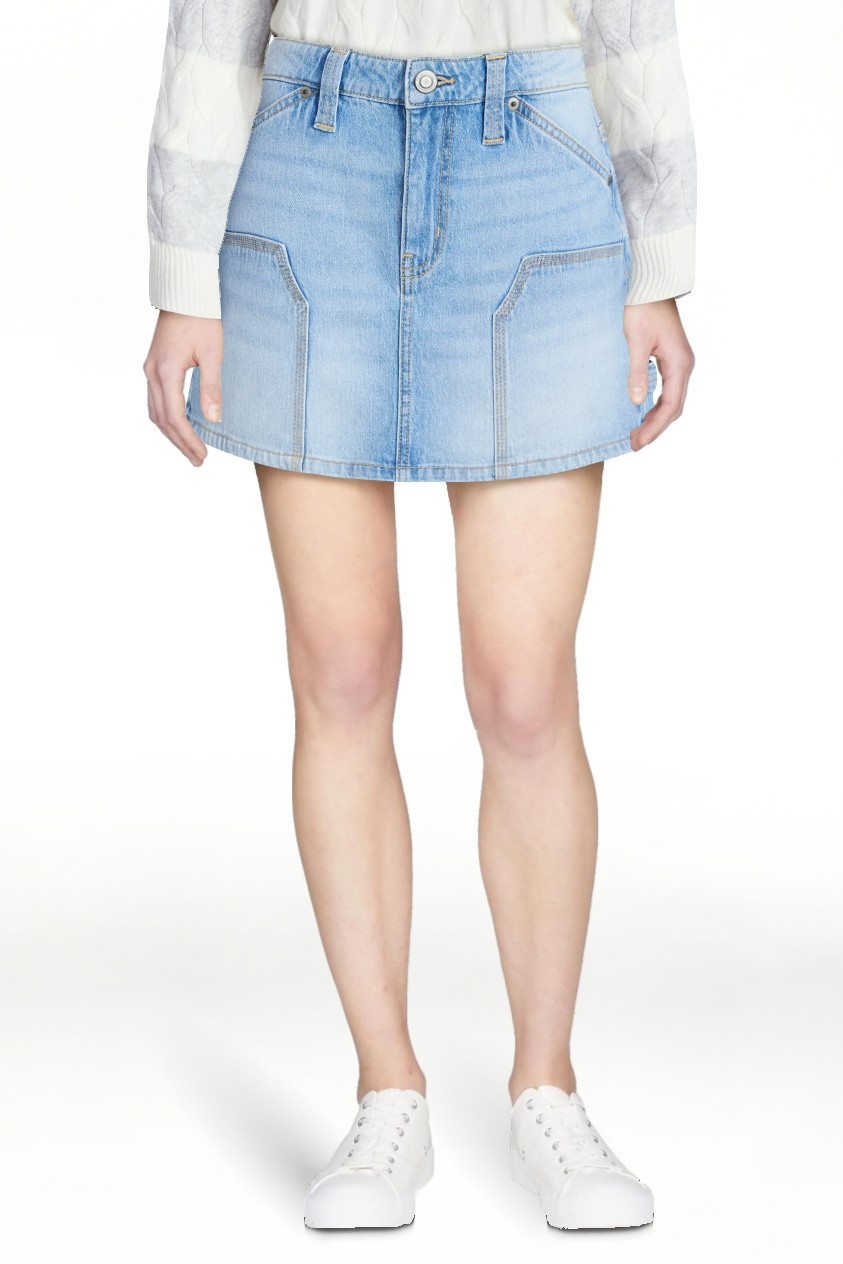 No Boundaries Denim Carpenter Micro Mini Skirt, Women's XXS-XXL | Walmart (US)