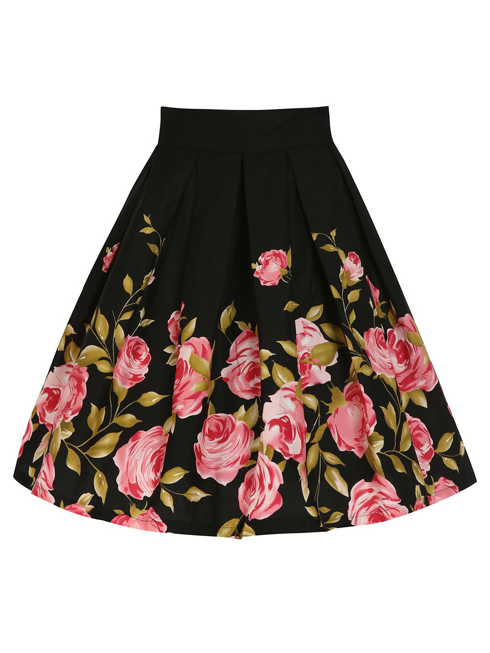 Rose Print Box Pleated Skirt | SHEIN