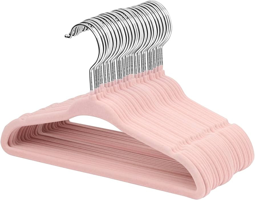 ManGotree Velvet Baby Clothes Hangers, Baby Toddler Kids Hangers with Swivel Hook, Notched Should... | Amazon (US)