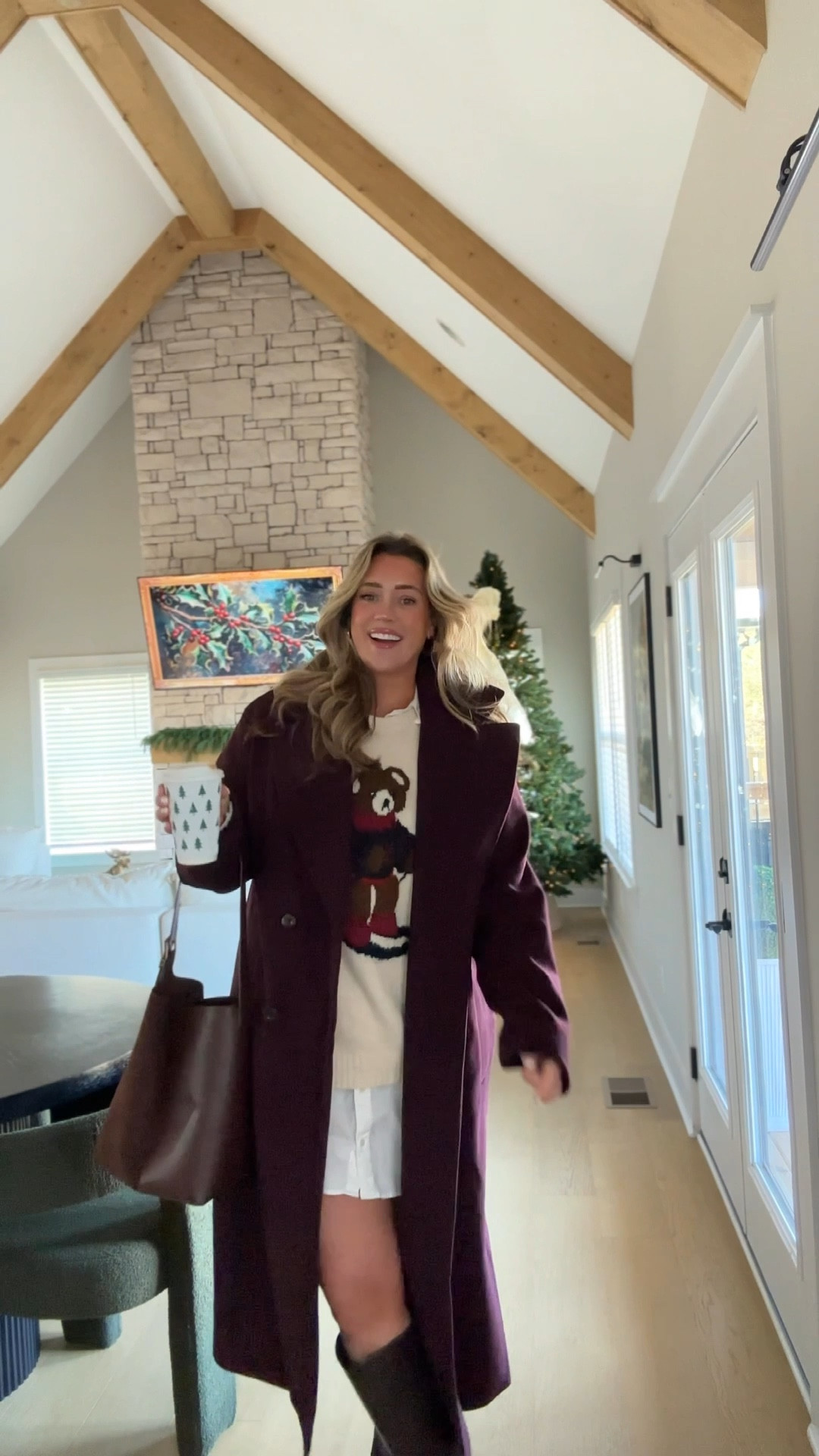 5’10” | size 8-10 
Sweater: sized up 1 for oversized fit 
Dress: medium (tts) 
Boots: sized up 1/2 a size 
Coat: sized up 1 size (wearing large tall) 

#LTKootd #LTKStyleTip #LTKHoliday