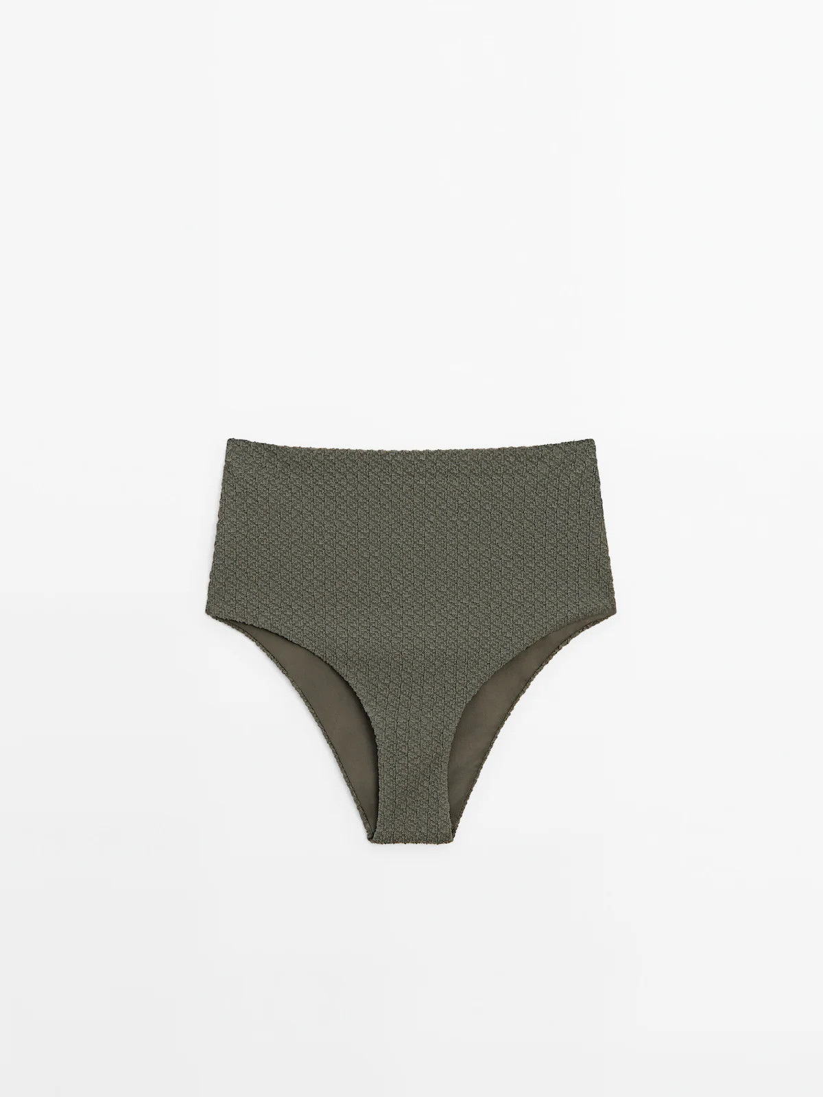Textured high-waist bikini bottoms | Massimo Dutti UK