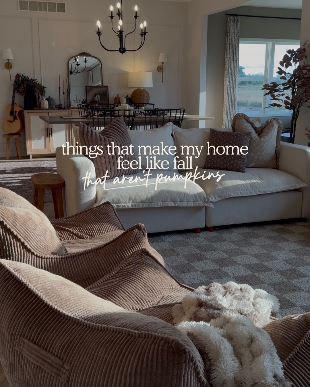 turns out fall is mostly just warm browns, texture + lamps 😂🍂

a few recent home finds making the house feel extra cozy lately, without
comment FALL for the links 🤎

#fallathome #homebody #cozyhome #cozyliving #simplehomestyle