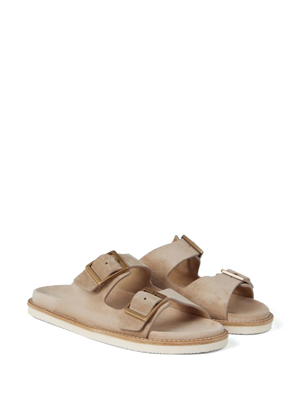 double-buckle suede sandals | Farfetch Global
