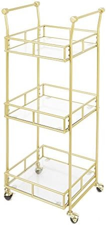 Silverwood Collier 3-Tier Square Bar Cart, Gold | Amazon (US)