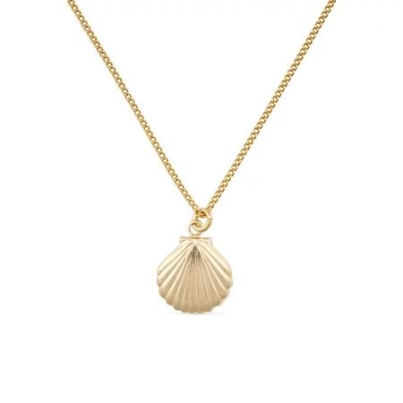 Dainty 18K Gold Shell Clam Necklace | Walmart (US)