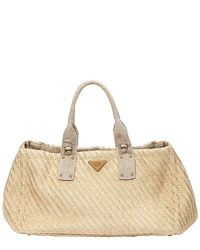 Beige Woven Canvas Large Canapa Tote (Authentic Pre-Owned) | Gilt & Gilt City